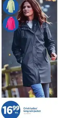 Lidl Crivit ladies' long rain jacket offer