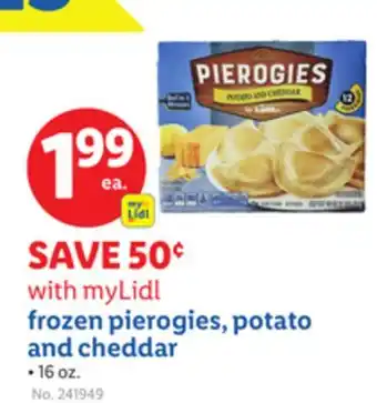 Lidl frozen pierogies, potato and cheddar offer