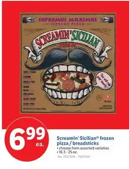 Lidl Screamin' Sicilian frozen pizza/breadsticks offer