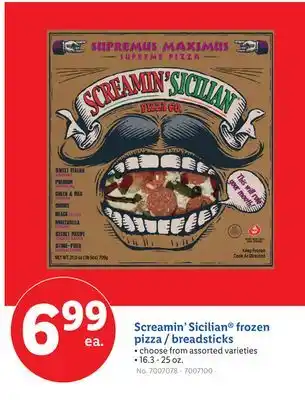 Lidl Screamin' Sicilian frozen pizza/breadsticks offer