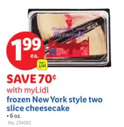 Lidl frozen New York style two slice cheesecake offer