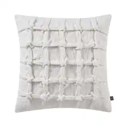 Walmart My Texas House 18 x 18 Tilly White Pinch Pleat Cotton Decorative Pillow offer