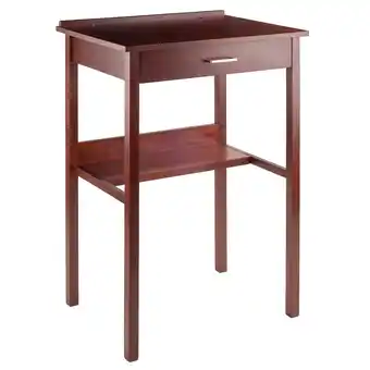 Walmart Winsome Wood Ronald High Desk with Drawer, Walnut Finish offer