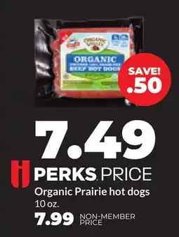 Hy-Vee Organic Prairie hot dogs offer