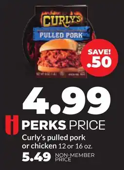 Hy-Vee Curly's pulled pork or chicken offer