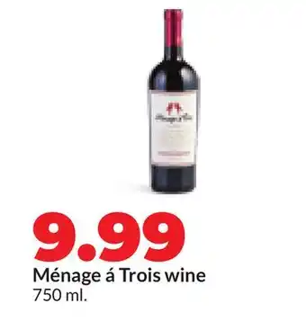 Hy-Vee Ménage á Trois wine offer