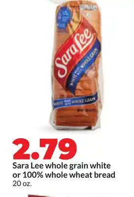 Hy-Vee Sara Lee whole grain white or 100% whole wheat bread offer