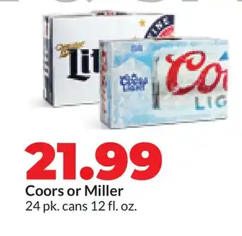 Hy-Vee Coors or Miller offer