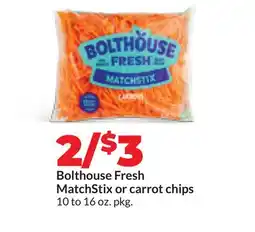 Hy-Vee Bolthouse Fresh MatchStix or carrot chips offer