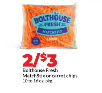 Hy-Vee Bolthouse Fresh MatchStix or carrot chips offer