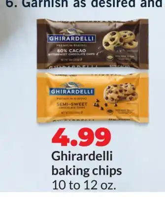 Hy-Vee Ghirardelli baking chips offer