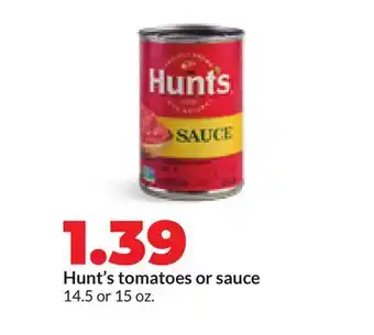 Hy-Vee Hunt's tomatoes or sauce offer