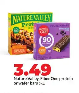 Hy-Vee Nature Valley, Fiber One protein or wafer bars offer