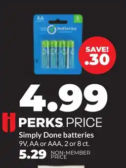 Hy-Vee Simply Done batteries offer