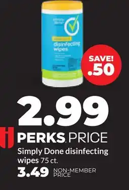 Hy-Vee Simply Done disinfecting wipes offer