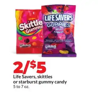 Hy-Vee Life Savers, skittles or starburst gummy candy offer