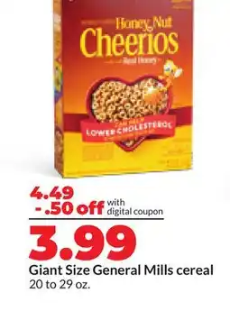 Hy-Vee Giant Size General Mills cereal offer