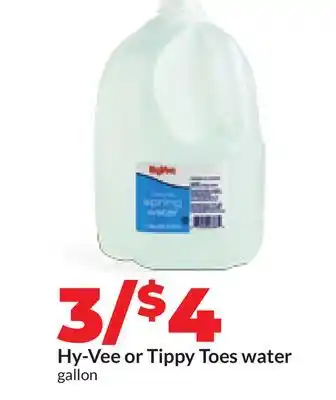 Hy-Vee Hy-Vee or Tippy Toes water offer