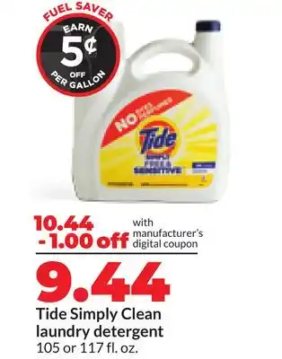 Hy-Vee Tide Simply Clean laundry detergent offer