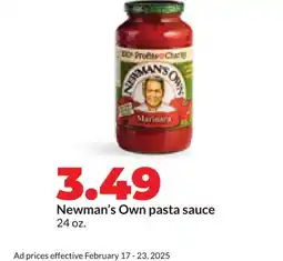 Hy-Vee Newman's Own pasta sauce offer