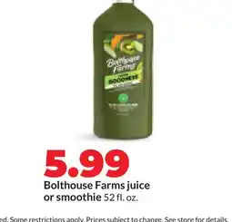 Hy-Vee Bolthouse Farms juice or smoothie offer