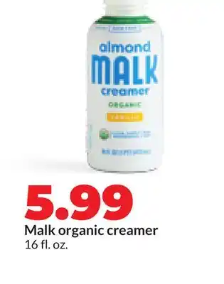 Hy-Vee Malk organic creamer offer