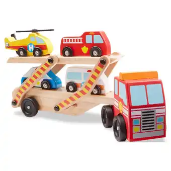 Walmart Melissa & Doug Wooden Emergency Vehicle Carrier offer