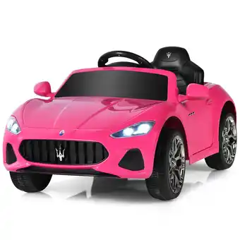 Walmart Gymax 12V Kids Ride On Car Maserati GranCabrio Licensed w/ Remote Control& Lights Pink offer