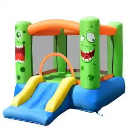 Walmart Costway Inflatable Bounce House Jumper Castle Kids Playhouse w/ Basketball Hoop & Slide offer