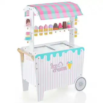 Walmart Costway Kid's Ice Cream Cart Food Trunk Play Toy Set with Display Rack & Accessories offer