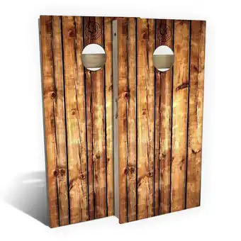 Walmart Skip's Garage Rustic Pallet Outdoor Cornhole Board Set Include Hole Lights Backyard 2x4 offer