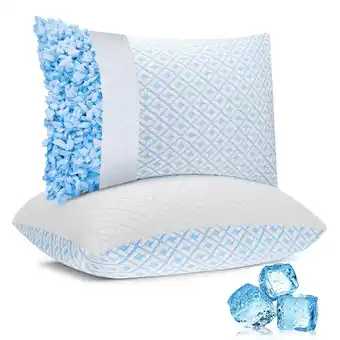 Walmart SORMAG Cooling Bed Pillows for Sleeping Shredded Memory Foam Pillows Queen Size Set of 2 Pack offer