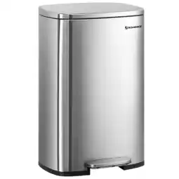 Walmart SONGMICS 13.2 Gallon Kitchen Trash, Garbage Can, Pedal Rubbish Bin, Stainless Steel, Silver offer