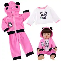 Walmart AmaMary Girls Doll Costume Cute Panda Plush Clothes Fits 20-23 inches Rebirth Soft Dolls offer