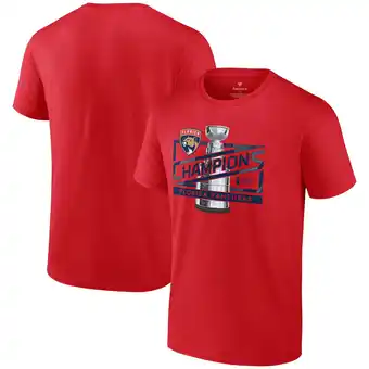 Walmart Men's Fanatics Red Florida Panthers 2024 Stanley Cup Champions Primetime T-Shirt offer