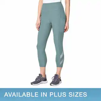 Walmart Mondetta Womens Midweight High Waisted Mesh Capri Legging, Blue, Large offer