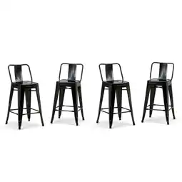 Walmart Simpli Home Rayne 24 Inch Metal Counter Height Stool (Set Of 4) In Black offer