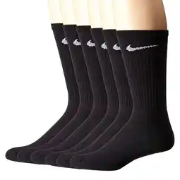 Walmart NIKE Unisex Performance Cushion Crew Socks with Band 6 Pairs, White/Black, Medium offer