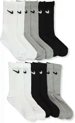 Walmart Nike Kid's Nylon Cushioned Crew Socks, Multicolor (6 Pack) offer