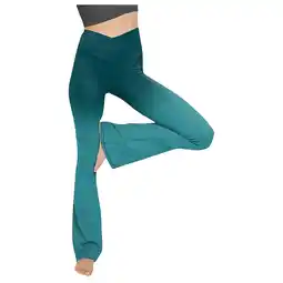 Walmart BJUTIR Womens Leggings Gradient Print Yoga Boot Cut High Waist Workout Elastic Flare Pants offer