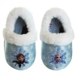 Walmart Disney Frozen Anna and Elsa Girls Dual Sizes Slippers offer