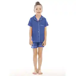 Walmart Hiijoy Toddler Girls Pajama Sets Solid Short Sleeves Button Down Shirt Shorts Sleepwear offer