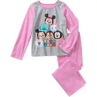 Walmart Tsum Tsum Girls Licensed 2-Piece Fleece Pajama Set, Size 6/6X offer