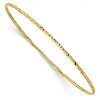 Walmart Quality Gold 14K Yellow Gold Diamond Cut Slip-On 1.5 mm Bangle Bracelet, 8 offer