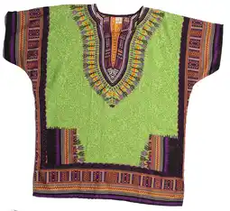 Walmart Riviera Sun Dashiki Shirt for Men with Pockets African Tribal Print Boho Top (Green, 2XL / 3XL) offer