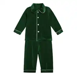 Walmart WOYY Toddler Girls Pajamas Solid Color Button Down Shirt Pants Sleepwear Loungewear offer