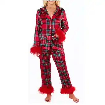 Walmart Pajamas For Women Set Flannel Hooded -Fleece Winter Soft Warm Womens Pajama Sets,Red,2XL offer