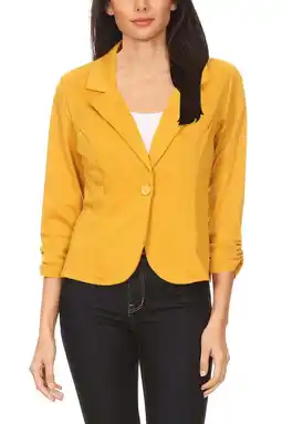 Walmart Women's Elegant Long Sleeve Blazer – Solid Button-Front Casual Style offer