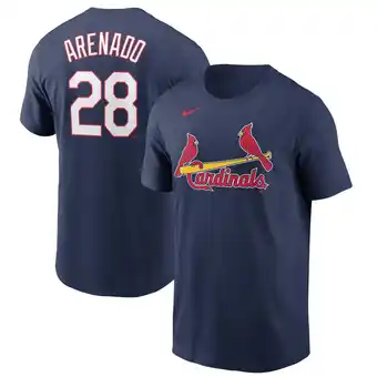 Walmart Men's Nike Nolan Arenado Navy St. Louis Cardinals Name & Number T-Shirt offer