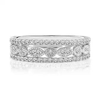 Walmart JeenMata Harmonizing Wedding Band Trio Set for Women in 18K White Gold over Silver offer